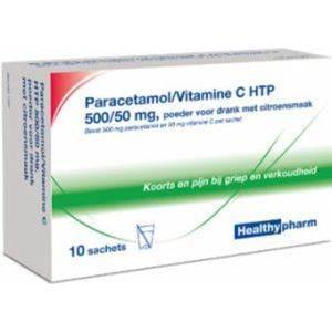 Healthypharm - Paracetamol/Vitamine C HTP - Poeder voor Drank - Citroensmaak - 10 Sachets