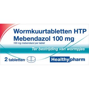 Healthypharm - Mebendazol - Wormkuurtabletten - 2 Tabletten - 100 mg