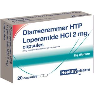 Healthypharm Diareeremmer 2 mg HTP Loperamide HCl 2 mg 20 capsules