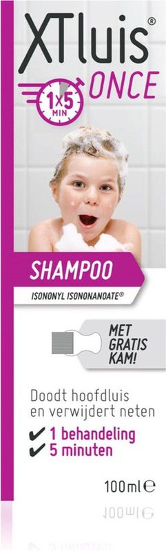 XTLuis - Once - Shampoo - 100ml - Doodt Hoofdluis en Verwijdert Neten
