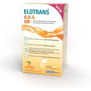 Healthypharm - Elotrans O.R.S. Plus - Voedingssupplement - Sinaasappel - 15 Stuks