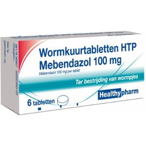 Mebendazol - Wormkuur - 100mg Tabletten - 6 Stuks