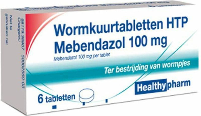 Mebendazol - Wormkuur - 100mg Tabletten - 6 Stuks