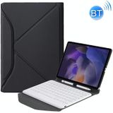 BA08 Diamond Texture Bluetooth Toetsenbord Lederen Case met Triangle Back Support voor Samsung Galaxy Tab A8 2021 SM-X205 / SM-X200 (zwart + wit)