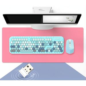 MOFII HONING PLUS Kleurrijk Draadloos toetsenbord en muisset (blauw mengsel)