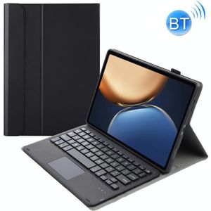 AHV7-A Lamskin Texture Ultra-Thin Bluetooth Toetsenbord Lederen Tablet Case met TouchPad voor Honor Tablet V7 Pro (Black)