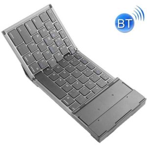 B066 78 Sleutels Bluetooth Multi-System Universal Vouwen Draadloos Toetsenbord met Touchpad (Pearley Gray)