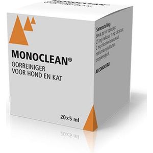 Monoclean Oorreiniger voor hond en kat - 20 x 5ml
