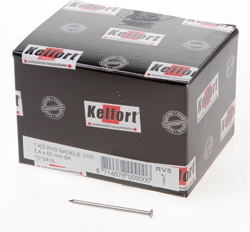 Kelfort - Bol Kop - Spijkers - Roestvaststaal - Diameter 2,4 mm - Lengte 50 mm - Verpakking 1 kg