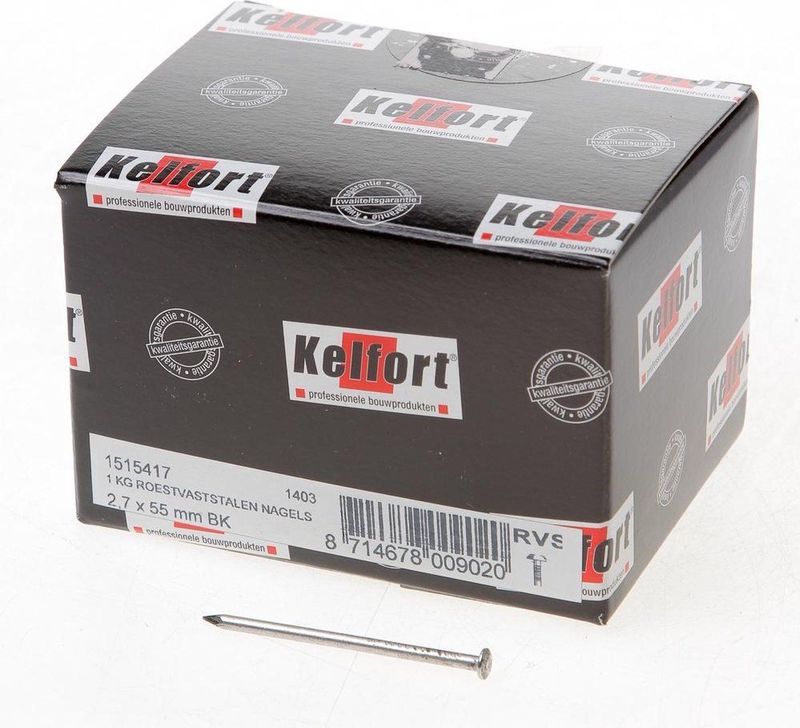 Kelfort draadnagel bombe kop RVS 2.7 x 55mm 1kg
