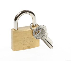 Oxloc Hangslot cilinder messing 50mm gls 5005