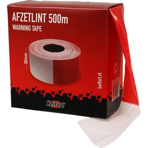 afzetlint rood/wit 80mm breed en 500m op rol