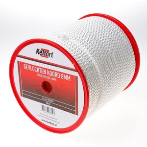 Kelfort Nylonkoord wit gevlochten 8mm (100 stuks)
