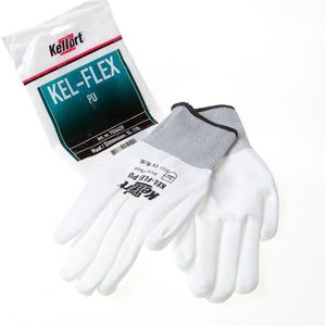 Handschoen kel-flex pu wit 10.