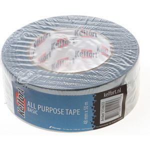Kelfort - Ducttape - Grijs - Watervast Katoen - 50m x 48mm