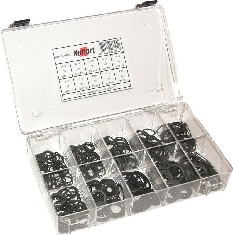 Kelfort Assortimentsdoos seegerringen voor assen nr. 16