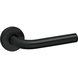 Oxloc deurkruk | RVS zwart | gebogen | stalen onderrozet