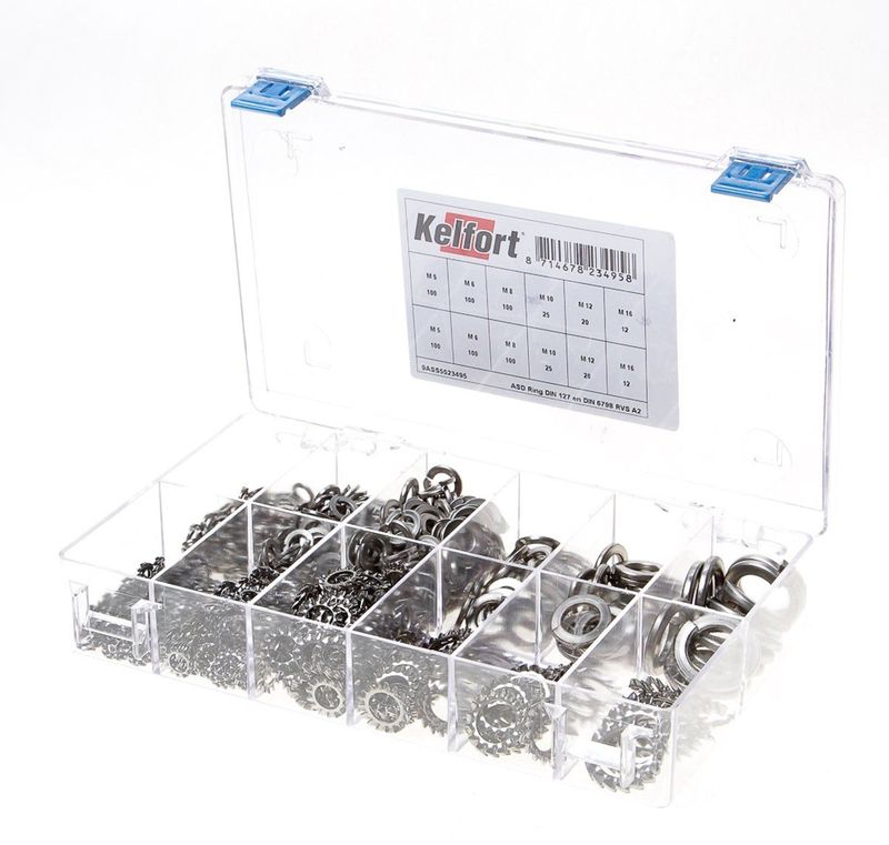 Assortimentsdoos ring RVS A2 DIN127 + DIN 6798