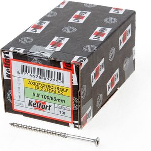 Kelfort Vlonderschroef platverzonken kop RVS A2 T25 5.0 x 100/60mm