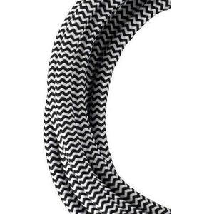 Textielsnoer zwart/wit 2 x 0.75mm², 3 meter