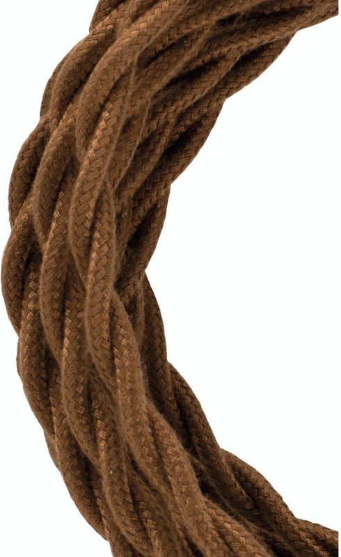 Textielsnoer - Bruin - 2 x 0.75mm² - 3 Meter