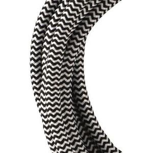 Textielsnoer zwart/wit 3 x 0.75mm², 3 meter