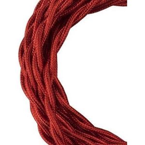 Bailey stoffen kabel gedraaid 2-aderig metallic rood 3m