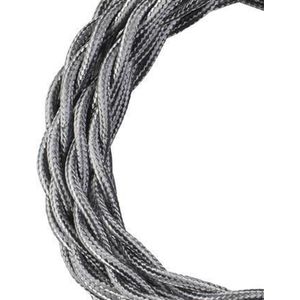 Bailey stoffen kabel gedraaid 2-aderig metallic zilver 3m