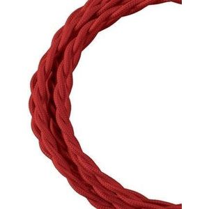 Bailey textielsnoer 3 meter 2x0.75 mm2 - rood gedraaid (140707)