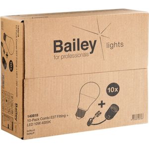 Bailey Combipack E27 Fitting +10W LED Lamp - 10 Lampen en 10 Fittingen