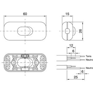 Witte snoerschakelaar