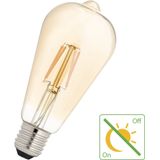 Sensorlamp Dag/Nacht Led Filament Edison Goud (E2 - 4 - 2200 - Bailey)