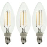 Doos 3 stuks Bailey filament LED kaarslamp E14 4W 470lm 2700K Helder Niet dimbaar