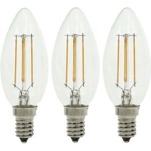 Doos 3 stuks Bailey filament LED kaarslamp E14 4W 470lm 2700K Helder Niet dimbaar