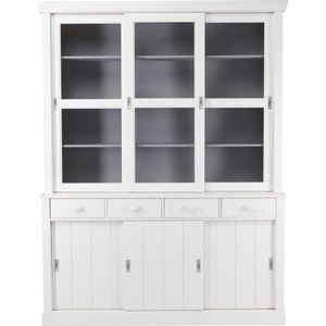 WOOOD Lagos Vitrinekast - Grenen - Wit - 214x166x48