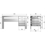 WOOOD Dennis Bureau - Betongrijs - Grenen Geborsteld - 74x141x59