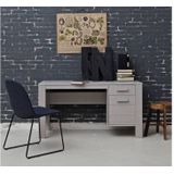 WOOOD Dennis Bureau - Betongrijs - Grenen Geborsteld - 74x141x59