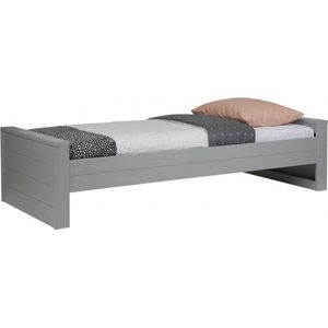 WOOOD Dennis Bed Excl Lade - Grenen - Betongrijs - 53x219x95