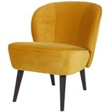 WOOOD Sara Fauteuil - Velvet - Oker - 59x71x70