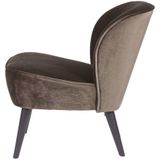 WOOOD Sara Fauteuil - Velvet - Warm Groen - 71x59x70