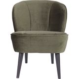 WOOOD Sara Fauteuil - Velvet - Warm Groen - 71x59x70