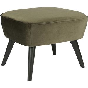 WOOOD - Hocker Sara - Warm Groen - 100% Fluweel Polyester