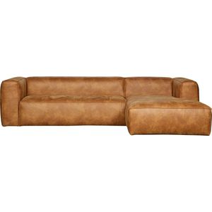 WOOOD Bean Hoekbank Rechts - Cognac Recycle Leer - Stoer en Comfortabel - 305 cm breed