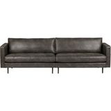 BePureHome Rodeo Classic 3-zitsbank - Leer - Zwart - 275 cm breed