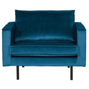 BePureHome Rodeo Fauteuil - Velvet - Blue - 85x105x86