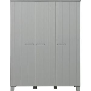 WOOOD Dennis 3-Deurs Kast - Betongrijs - Grenen - 202x158x55