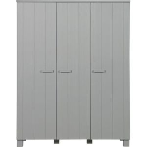 WOOOD Dennis 3-Deurs Kast - Grenen - Betongrijs - 202x158x55