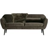 WOOOD Bank Rocco 2-Zits - Fluweel Warm Groen - Luxueus Design - Hoge Zitcomfort