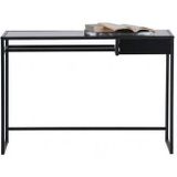 WOOOD Teun Bureau Met Lade - Metaal - Zwart - 110x76x50