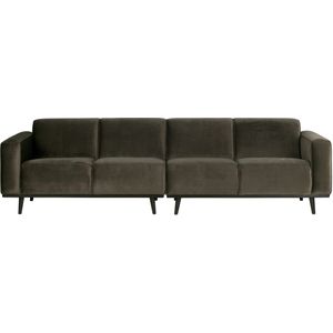 BePureHome Statement 4-zits Bank 280 Cm Fluweel Warm Groen - Luxueus en elegant design